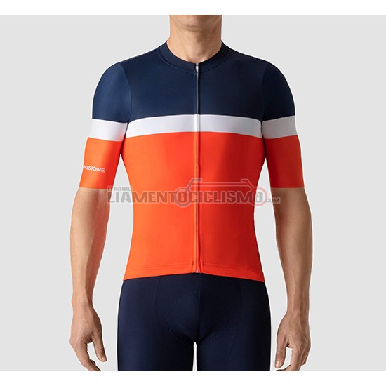 Abbigliamento Ciclismo La Passione Manica Corta 2019 Blu Bianco Arancione